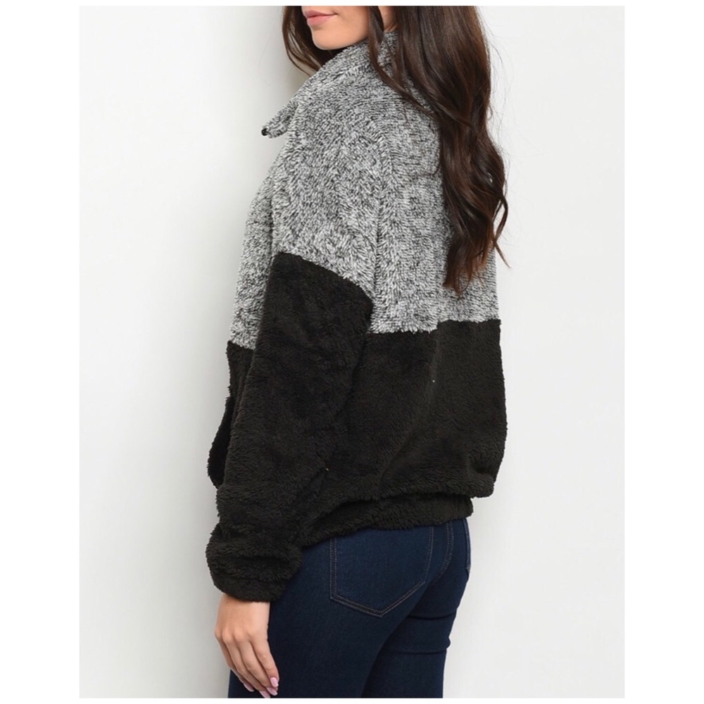 ❄️OLIVE WHITE FLEECE PULLOVER - Picture 6 of 13